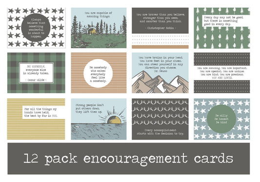 Pack of 12 Encouraging Mini Prints (WOODS + ADVENTURE EDITION)