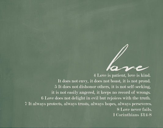Love is patient, Love is kind, 1 Corinthians 13: 4-8